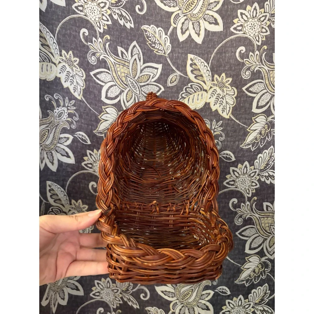 Vintage Wicker Cornucopia Basket